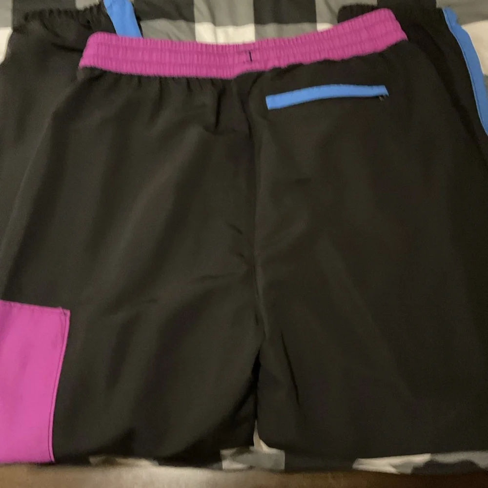 The North Face Men’s Colorblock Sweatpants in Blue, Black & Purple